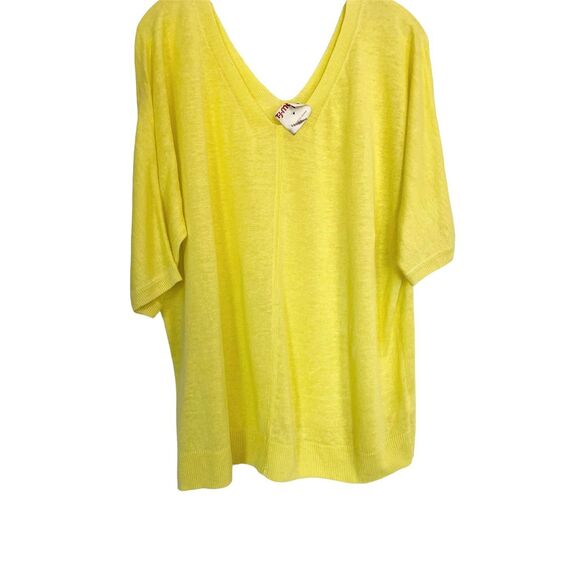 Talbots 100% Linen Quarter Dolman Sleeve V Neck Knit Top Sz 1X - Picture 1 of 7
